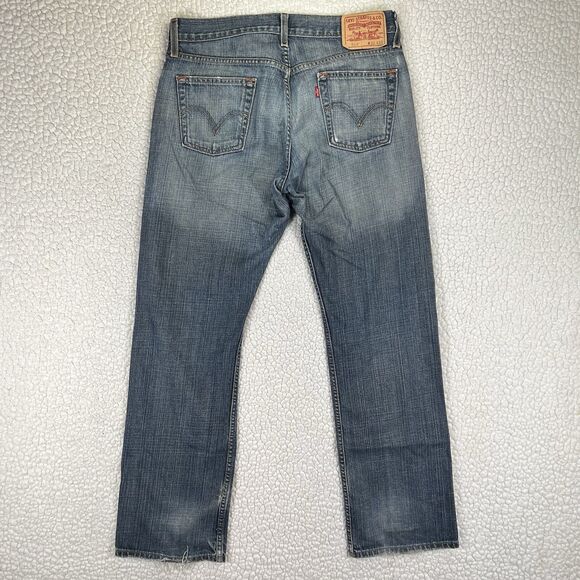 Levi’s 514 Jeans Men’s Size 32x32 Blue Slim Straight Y2K Grunge Streetwear - Picture 3 of 12